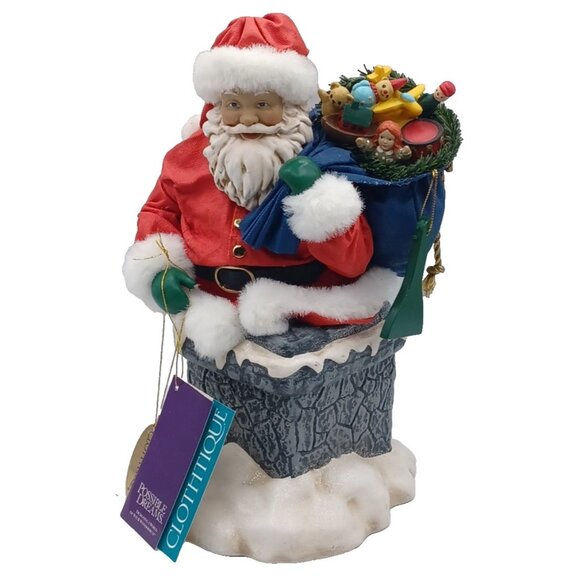Possible Dreams Clothtique "Rooftop Delivery" Christmas Santa Music Box  #713479 - Picture 2 of 14